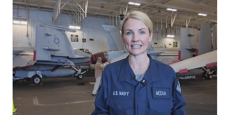 Katie Nordeen spends the night aboard underway Navy aircraft carrier