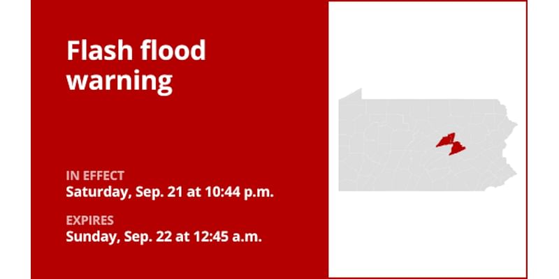 Northumberland and Union counties under a flash flood warning until early Sunday