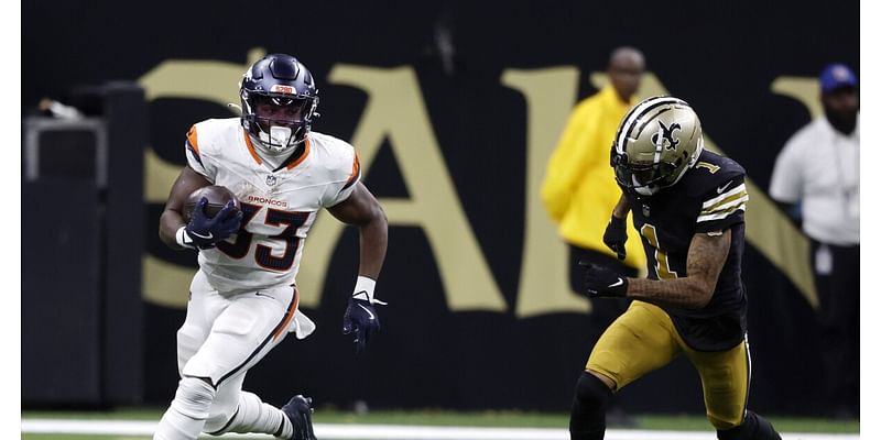 Broncos rush for 225 yards, cruise past depleted Saints in 33-10 TNF rout