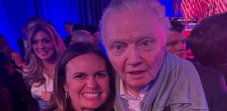 Angelina Jolie's father Jon Voight celebrates Donald Trump's election victory with Sarah Huckabee Sanders