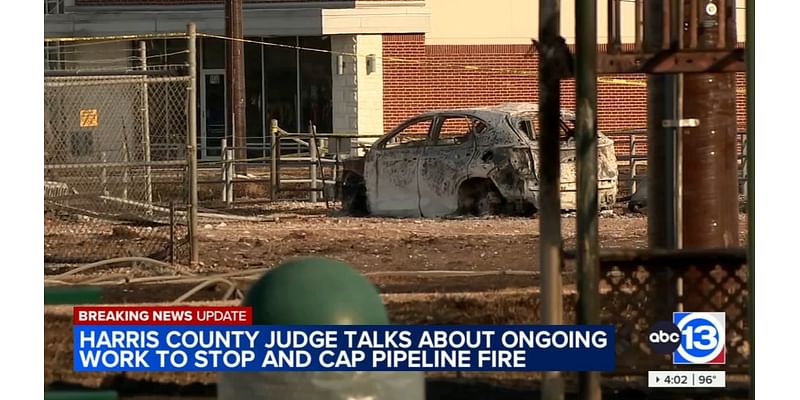 Crews work to make repairs near pipeline fire site in Deer Park 4 days after explosion