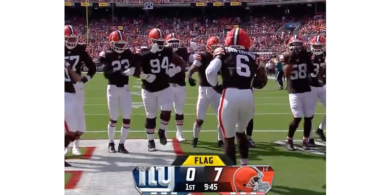 Only The Cleveland Browns Would Break Out A Full-Team Choreographed Celebration With A Flag On The Ground (And Then Give Up A Touchdown)