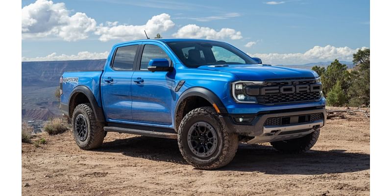 The 2024 Ford Ranger SuperCrew 4x4 Raptor midsize pickup truck