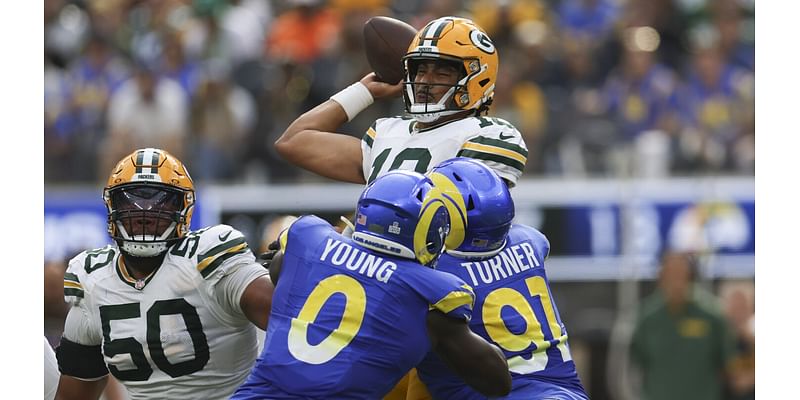 Jordan Love throws a pair of TD passes in the second half to rally Packers past Rams 24-19