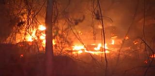 Crews fight large brush fire at Blue Hills Reservation in Milton