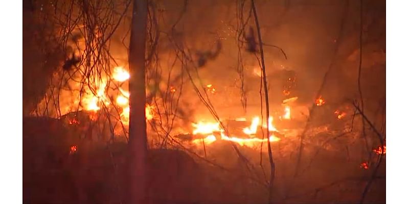 Crews fight large brush fire at Blue Hills Reservation in Milton