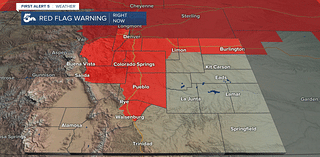 Red flag warnings are in place along the I-25 corridor for Saturday