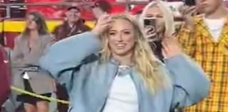 Pregnant Brittany Mahomes sports all denim look as she reunites with pal Taylor Swift at Chiefs game