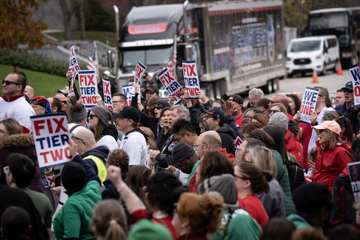 Lawmakers confront costly choices as state workers rally for better pension benefits