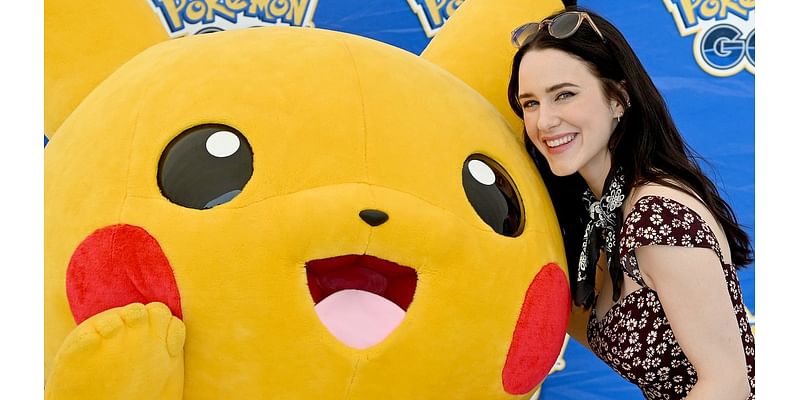 The Marvelous Mrs. Maisel star Rachel Brosnahan poses with Pikachu at Pokemon Go Fest... after landing Lois Lane role in Superman: Legacy