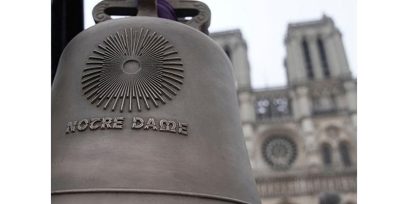 Notre Dame marks arrival of Paris Olympics’ iconic trackside bell as cathedral reopening nears