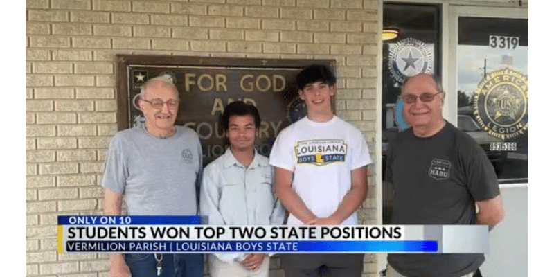 Two Vermilion Parish students win top two positions at Louisiana Boys State