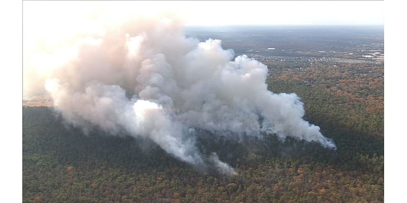 Wildfire erupts in Evesham Township, Burlington Co.; 2nd wildfire in NJ in as many days