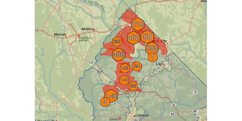 6,100 without power in northern Horry County