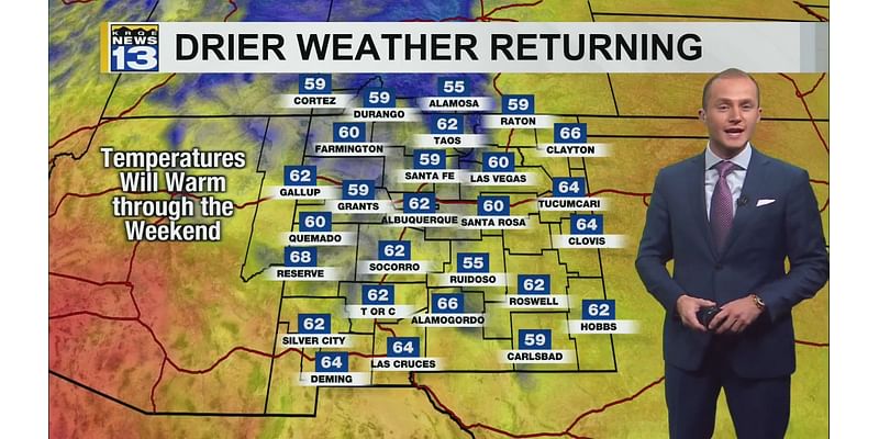 Quieter, warmer weather returns for the weekend