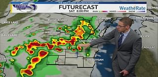 Shower and storm chance Saturday evening and into Sunday