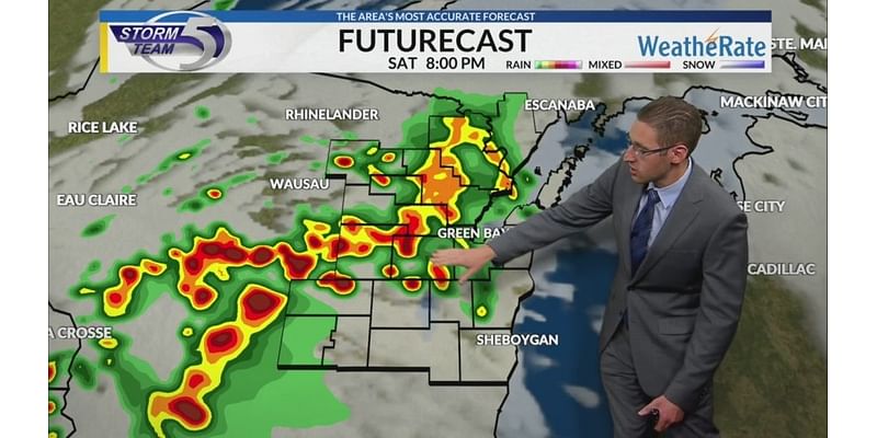 Shower and storm chance Saturday evening and into Sunday