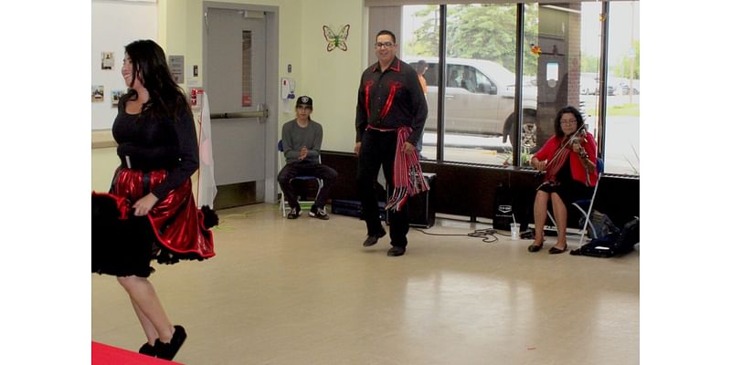 Métis dancers perform for extended care residents at Lac La Biche hospital