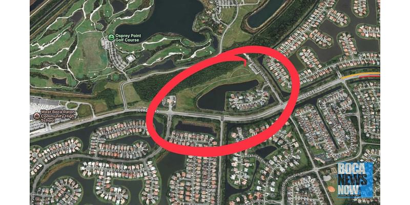 WEST BOCA RESCUE: Car Crashes From Glades Road Into Pond