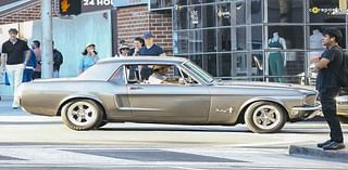 Brooklyn Beckham goes for a spin in his classic Mustang in Los Angeles after adding another car to his impressive collection