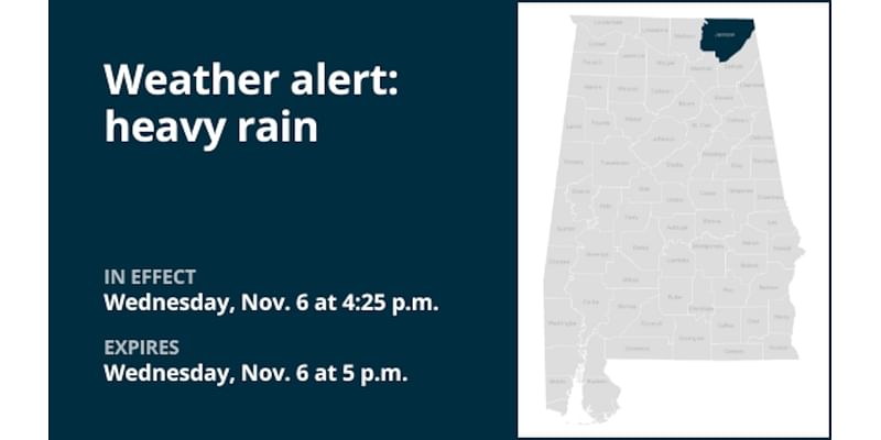 Update: Prepare for heavy rain in Jackson County early Wednesday evening