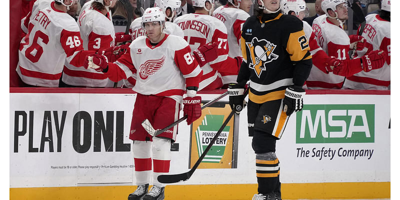 Edvinsson's OT winner lifts Red Wings past Penguins 3-2