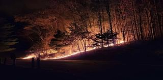 Fire Departments worked throughout the night to contain a brush fire in Redding