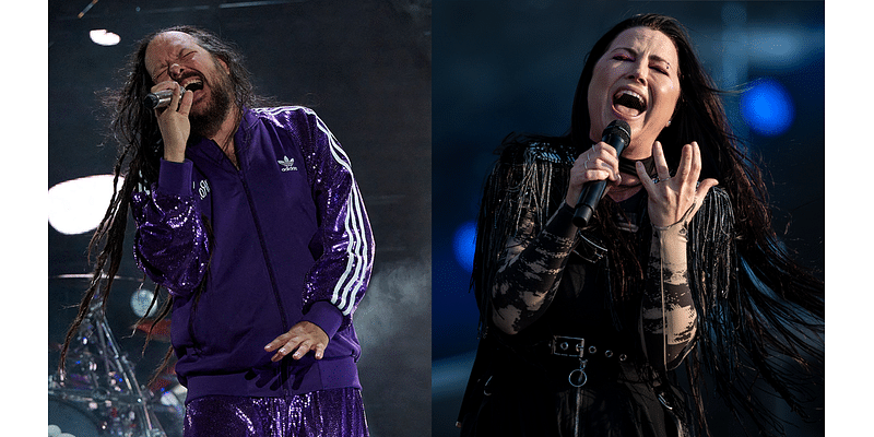 Watch Korn perform Freak On A Leash with Evanescence's Amy Lee at Los Angeles' BMO stadium for their 30th anniversary