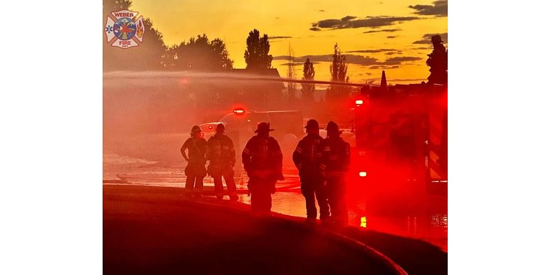 PHOTOS: Firefighters battle blaze at commercial warehouse in Weber County