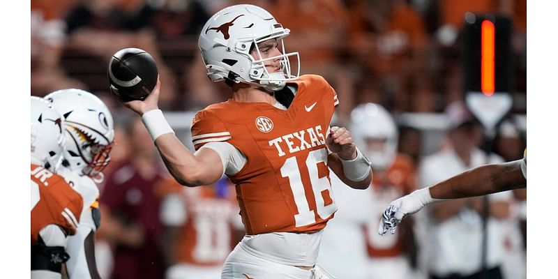 No. 1 Texas keeps rolling behind Manning and Blue, routing ULM 51-3 in last game before SEC play