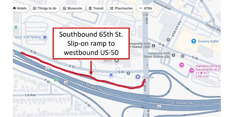 Caltrans to begin seven-day closure of US 50 on ramp in Sacramento