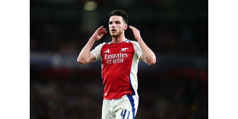 Declan Rice injury blow for Arsenal ahead of Champions League trip to Milan