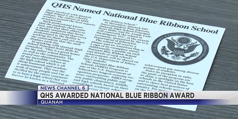 Quanah High School receives National Blue Ribbon Award