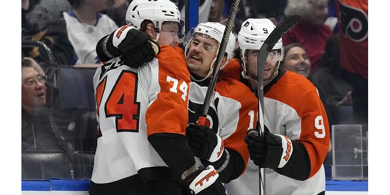 Tippett, Konecny score in shootout to give Flyers 2-1 win over Lightning