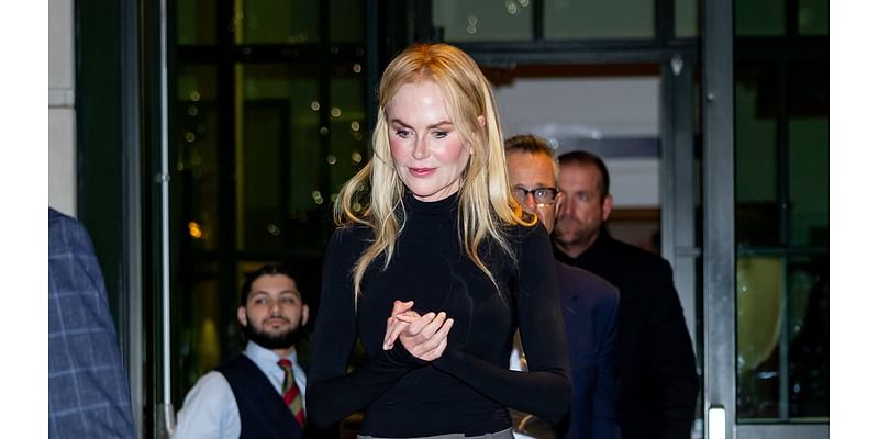 Nicole Kidman cuts a chic figure on a night out in New York after returning to the USA following the death of her mother in Australia