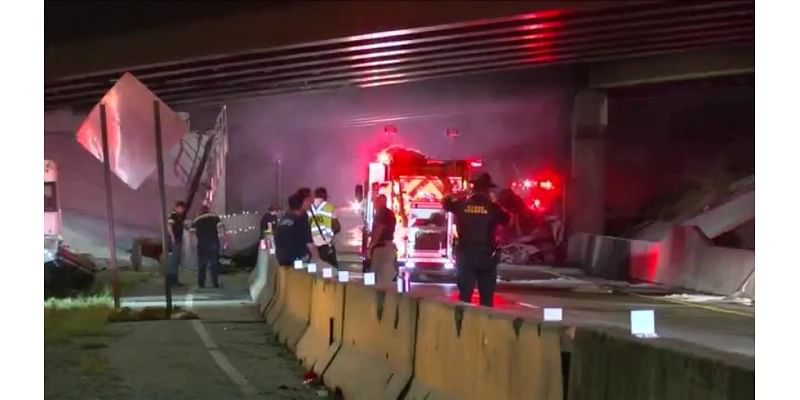 Lanes on I-40 clear after tractor trailer fire in North Little Rock