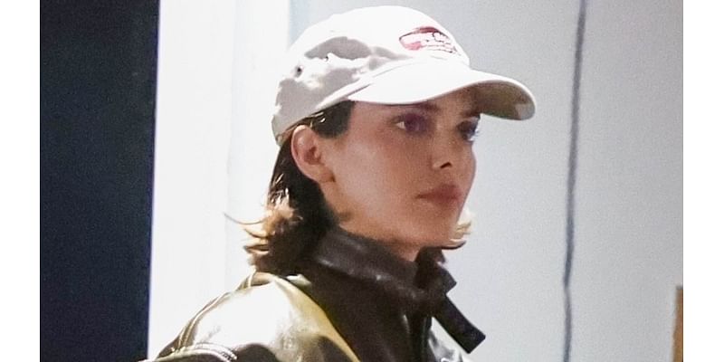 Kendall Jenner shows off her new brunette bob after ditching her blonde locks while Ashley Benson joins husband Brandon Davis at Sushi Park in West Hollywood