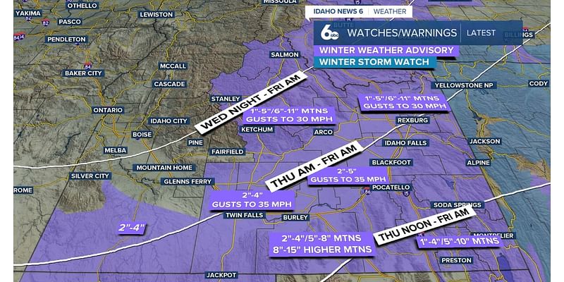 Thanksgiving snow in the Magic Valley; dry and breezy in the Treasure Valley