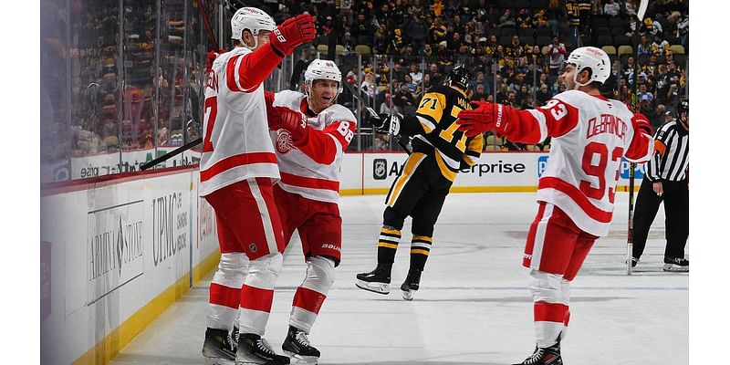 Edvinsson’s OT winner powers Red Wings past Penguins 3-2