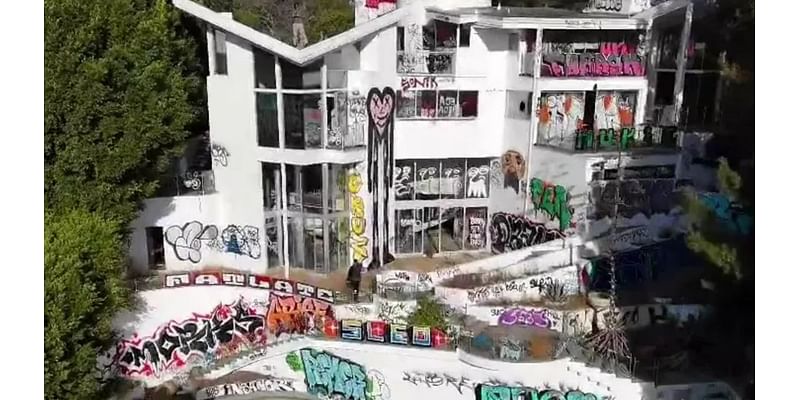 'Inside $10million abandoned mansion used in Diddy music video as squatter's spray paint disgraced star's name on roof