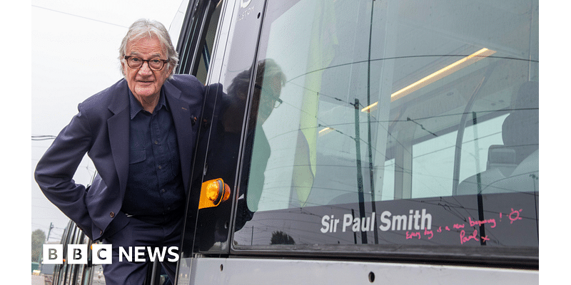 Sir Paul Smith unveils Nottingham tram named in his honour