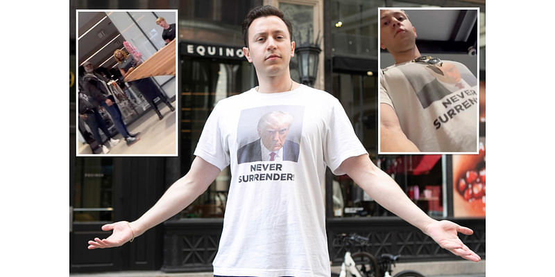 Gym rat booted from NY Equinox for wearing ‘offensive’ shirt with Trump mugshot: ‘I refuse to be bullied’