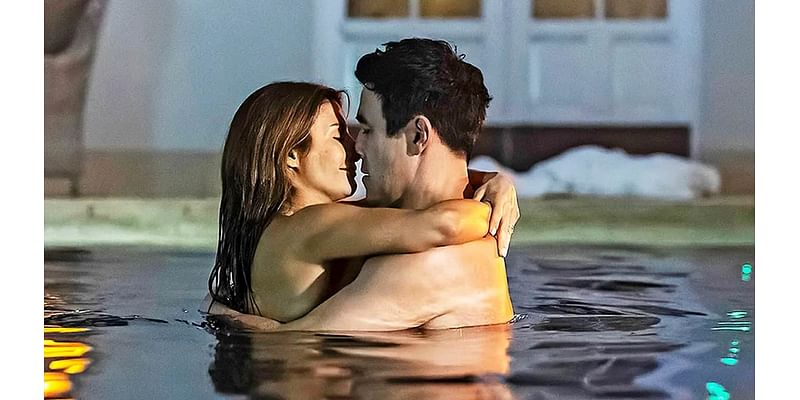 Home and Away's Ada Nicodemou and James Stewart put on a racy display as they are caught skinny dipping during romantic getaway