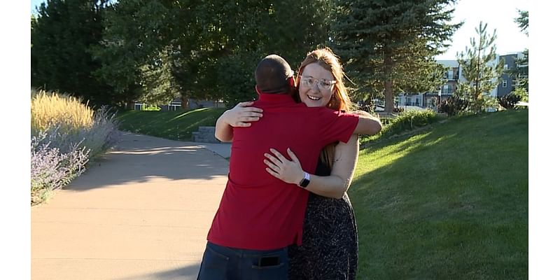 Caught on camera: Man who risked his safety sacrificing truck to stop unconscious driver reunited with woman he saved