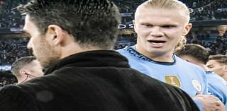 Erling Haaland provokes Mikel Arteta with two-word message during fiery handshake