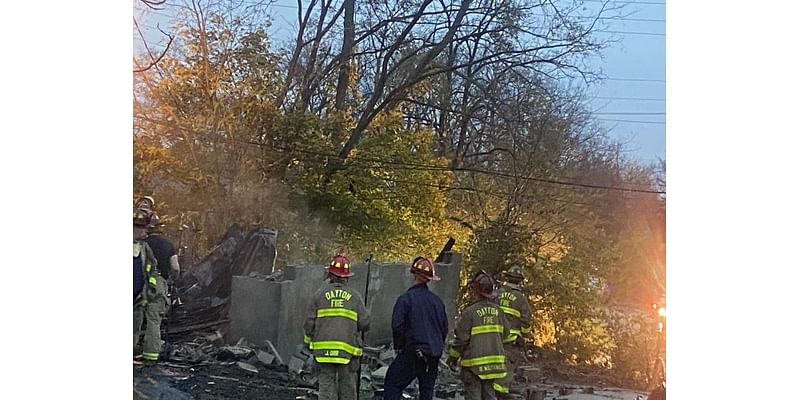 Detached garage completely destroyed after fire in Dayton