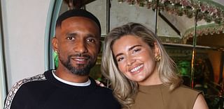 Jermain Defoe, 41, is joined by girlfriend Alisha LeMay, 31, as they make a rare public appearance at anniversary dinner - months after cheating scandal