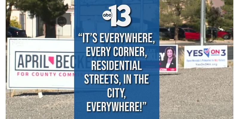 Election Day ends, but campaign signs still cause frustration across Las Vegas valley