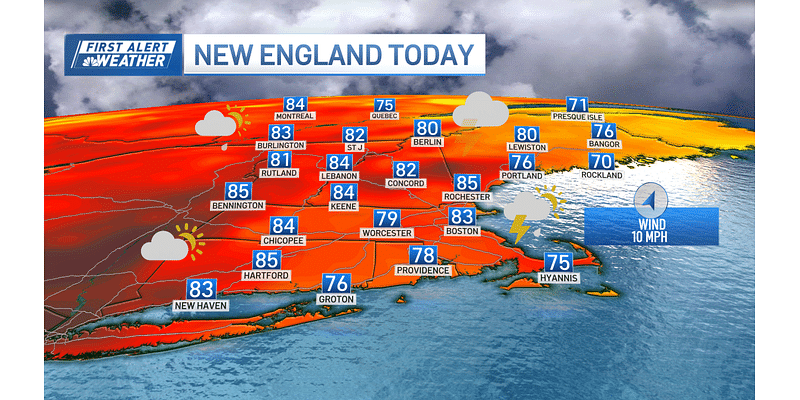 Humid Saturday brings pop up showers in New England