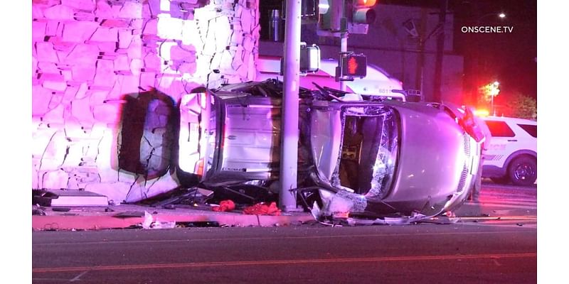 Stolen vehicle pursuit in San Bernardino ends in crash, 4 hospitalized including minors